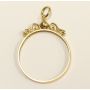 18K gold bezel for Double Eagle $20 gold coin screw top pendant ring 6.6 grams