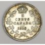 1910 Canada 5 cents silver coin HL C/B