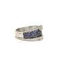 18 Karat White Gold Diamond and Blue Sapphire Ring