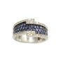 18 Karat White Gold Diamond and Blue Sapphire Ring