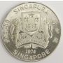 1974 Singapore 10 dollars silver coin PRF62 cameo