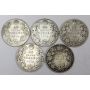 5x 1910 Canada 50 cents all five coins 