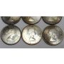 6x Canada 50 cents 1958 - 1963 Choice MS63 & MS64 