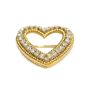 2.08 carats Diamond Heart brooch 18K yellow gold & Pt 13.9 grams 