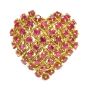 c1970 Tiffany Heart pendant brooch 18k yellow gold and 8.00 carats of Rubies