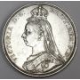 1887 Great Britain silver crown Queen Victoria Jubilee head EF45 