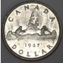1947 Blunt 7 7/7 Canada silver dollar EF45