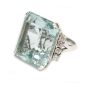 61.38 ct Intense greenish blue Aquamarine and white gold Diamond ring 