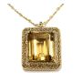 68.32 ct Citrine 14kt yg hand crafted pendant/brooch & 18kt yg chain
