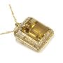 68.32 ct Citrine 14kt yg hand crafted pendant/brooch & 18kt yg chain