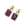 18 Karat Yellow Gold Earrings set with Amethyst and Diamonds