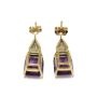 18 Karat Yellow Gold Earrings set with Amethyst and Diamonds