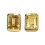 Citrine and diamond earrings 14kt yellow gold with Omega style backs 