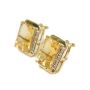 Citrine and diamond earrings 14kt yellow gold with Omega style backs 