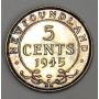 1945c Newfoundland 5 cents silver coin choice MS63 