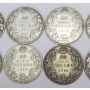 10x Canada 50 cents 1910 - 1920 and 1929  