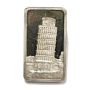 .999 1000 grains silver bar Leaning Tower of Pisa s#43 Jacques Cartier Mint 1974