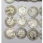 50x 1912-1936 Canada King George V 10 Cent coins 