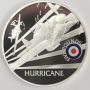 2008 St Helena & Ascension £5 coin .925 silver RAF HURRICANE 
