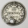 1883H Canada 10 cents VG details damaged hole