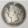 1883H Canada 10 cents VG details damaged hole