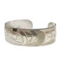 Northwest Coast silver hand carved bracelet WOLF signed DLL 