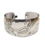 NW Coast carved silver bracelet with clasp WOLF with SEAL scene 