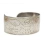 NWC carved silver bracelet Two Eagles signed L.Wilson 