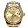 Rolex Oyster Perpetual Datejust Ladies Watch Diamond Dial 18K/SS 