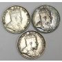 1902  1902 LH and 1902 SH Canada 5 cents 3 coins VF