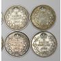 1911-1920 Canada 5 cent silver date set 10-coins one of each date
