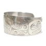 Northwest Coast sterling silver bracelet signed SPLIT EAGLE  