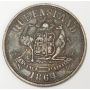 1864 Queensland Australia 1d penny token VF25