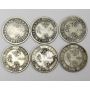 Hong Kong 10 cents 1888 1894 1898 1899 1900H 1935  6-coins