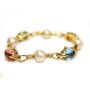 BULGARI bracelet 18K topaz tourmaline citrine pearls diamonds 