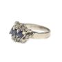 18 Karat White Gold Ladies 1.00 Carat Blue Sapphire and Diamond Ring
