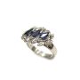 18 Karat White Gold Ladies 1.00 Carat Blue Sapphire and Diamond Ring