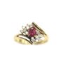 14 Karat Yellow Gold Ladies 0.35 Carat Ruby and Diamond Ring