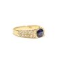 18 Karat Yellow Gold Ladies 0.58 Carat Blue Sapphire and Diamond Ring