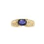 18 Karat Yellow Gold Ladies 0.58 Carat Blue Sapphire and Diamond Ring