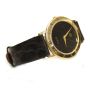 Gucci 3001M Vintage Gold Black Face Watch Leather Band