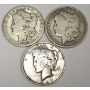 1883s 1900o and 1927d Morgan/Peace Silver dollar culls 