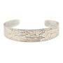 Northwest Coast silver bracelet engraved HUMMINGBIRD