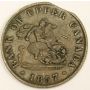 1857 Bank of Upper Canada Half Penny token Error curved clip VF25