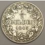 1845 German States Bayern 1/2 Gulden silver coin F15