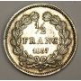 1837 B France 1/2 Franc Choice AU58