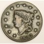 1822 liberty head large cent F/VF