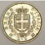 1867 M BN Italy 1 Lire silver coin AU50