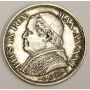 1866 XXIR Italy Papal States 1 Lira silver coin KM1378 EF40
