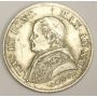 1866 XXIR Italy Papal States 1 Lira silver coin KM1377 EF45
